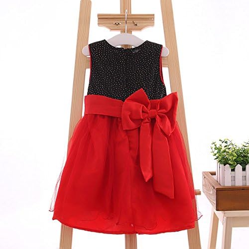 Chinatera Baby Girls Kids Summer Sleeveless Bow Princess Dress Party (3T(90-100cm Fit 2-3Y))