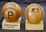 Pittsburgh Pirates Laser Engraved Solid Natural Wood Baseball by Gridworks