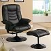Coaster Recliners with Ottomans Contemporary Chair in Black Leatherette