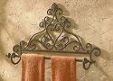 24" Orleans Fleur iron scroll Towel holder bar Bathroom