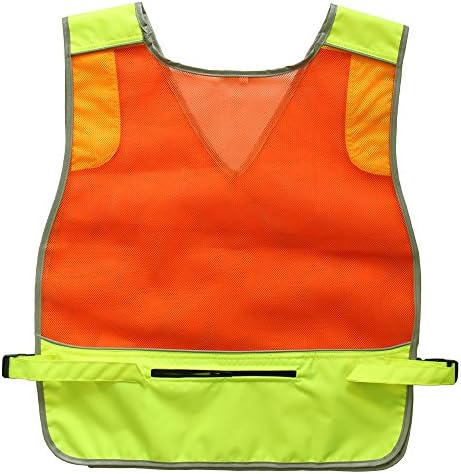 Misslo 3 Zippered Pockets Breathable High Visibility Adjustable Safety Vest with Reflective Edge Binding (BUST 46" - 55")