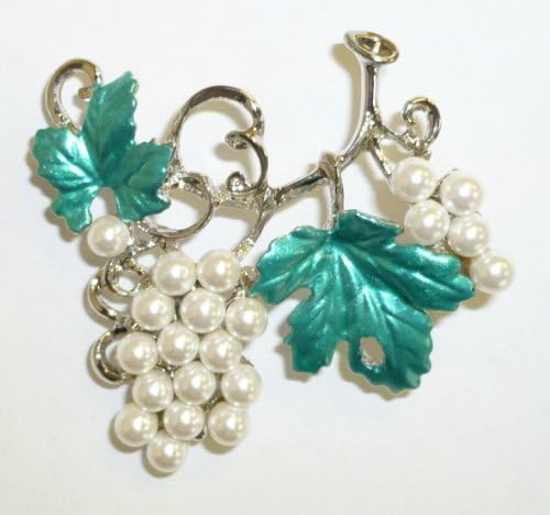 Faux Pearlsl Grapes on Vine Pin
