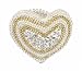 Ring - R78 - Stretch - Heart - Ring Size 7-1/2 - Will Stretch Even Bigger ~ Gold and Silver Tone Metal with Clear Crystals
