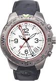 Men's Timex 48751 e Compass Stainless Steel Watch with Genuine Leather Strap