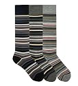 Damen-Comfort-Kniestrumpf "Multi Stripes", 3er Pack, Grau-T&ouml;ne (12982)