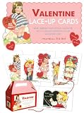 Set of 12 Valentine Vintage Style Lace-Up Cards