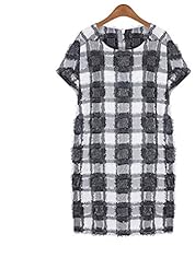 Plus Size Plaid Print Polyester  Dress
