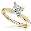 2 ct Certified Princess Cut Diamond Solitaire Ring in 14k Yellow Gold