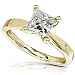 2 ct Certified Princess Cut Diamond Solitaire Ring in 14k Yellow Gold