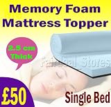 LUXURY VISCO MEMORY FOAM MATRESS TOPPER SINGLE BED 1 INCH THICKNESS