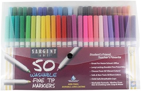 Sargent Art 50-Count Washable Fine Tip Markers
