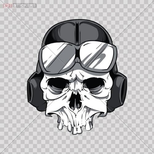 Decals Stickers Skull Monster Motorcycle Helmet,Truck,Vinyl Art Decor Laptop Notebook Doors Size: 5 X 4.3 Inches Vinyl color print