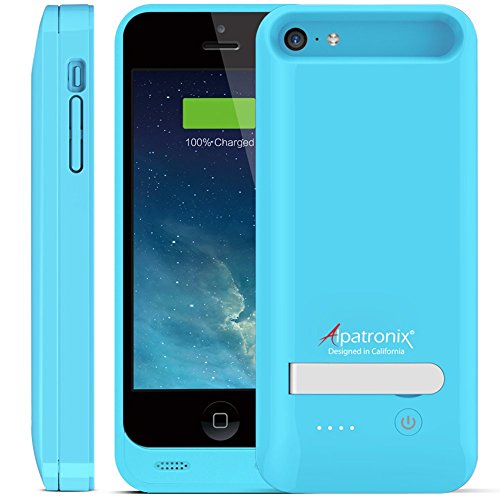 iPhone SE/5S/5C/5 Battery Case - Alpatronix BX120plus iPhone 5S Battery Case - MFi Apple Certified 2400mAh External iPhone SE Battery Case Removable, Rechargeable Protective iPhone 5C Battery Case [Ultra-Slim iPhone 5C Charging Case / Compatible Support with iOS 9+ & Apple Pay / iPhone 5S Extended Battery Case / Lightning Connector Output / No Signal Reduction / Fits all colors for iPhone 5, 5S, 5C, SE for iPhone SE Charging Case / iPhone 5 Charging Case / Juice Bank & Power Pack] - (Blue)