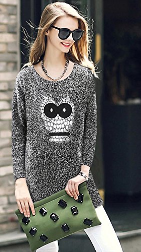 セーター ロングセーター ニット カジュアル フクロウ 長袖 スイート ウール アンゴラ 毛 動物 セクシー フレア ２次会 エレガンス 花柄 美脚 デート パーティ 秋物 冬物 可愛いスカーフ付き R215