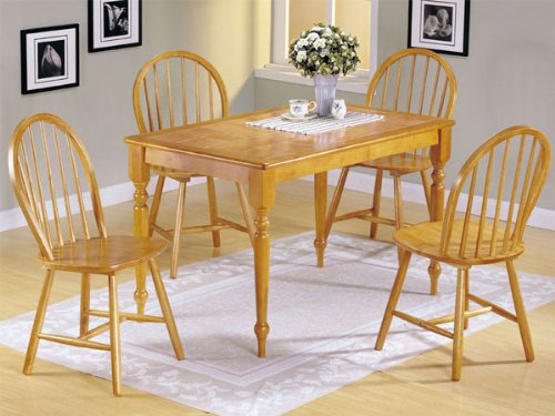 Set of Terracotta Tile Top Table w/ Spindle Chairs