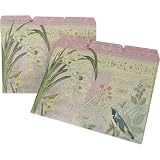 DayDreams Birds Florals Pastel Design set of 10 Tabbed file folders