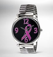 Breakthrough Breast Cancer Glitter Ribbon Watch Breakthrough Breast Cancer Glitter Ribbon Watch
