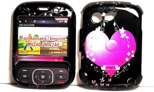 Big Pink Heart Snap on Hard Skin Shell Cover Case for Lg Imprint Mn240 / Remarq Ln240 + Microfiber Pouch Bag
