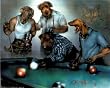Dan McManis Dogs Playing Pool Art Print POSTER RARE - 19x13