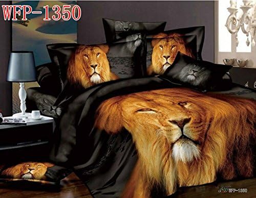 Home Textile 3D Effect Print 4pcs Bedding Sets,The Lion King Cotton100% material beautiful Creative animal bedding sets Queen Size Christmas Gifts For Family (2)