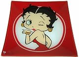 Betty Boop Glass Plate 10.5" Red Blowing Kiss Style