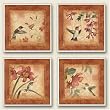 Hummingbirds and Honeysuckle Set of Four Absorbastone Coasters