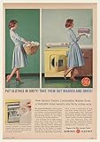 1961 GE General Electric Combination Washer Dryer Print Ad (49612)