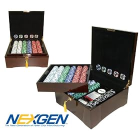 750 Jackpot Casino Clay Chips w  Mahogany Case by 