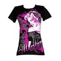 Marilyn Monroe Blond Movie Star Hot Pink Juniors Fitted Black T-shirt