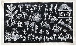 Original Art of India Warli Paintings Asian Decor 19 x 12 inches (warli117)