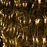 Warm White LED Net Light (1.5m x 1.5m) with transparent wire. Suitable for outdoor use.