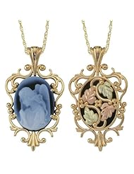 Black Hills Gold by Coleman Cameo Angel on 10K Gold Inlay Necklace