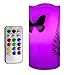 Kelake Flameless LED Candles with 18-Key Remote Timer 6' Tealight Butterfly & Plants Decor Real Wax Electric Candle Lights 12 Color Changing for Kitchen/Home Indoor/Outdoor Party