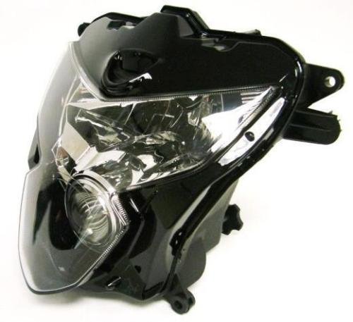 2004-2005 Suzuki GSXR 600 750 Motorcycle Black Headlight with Relfective Chrome Interior Assembly