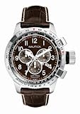 New Nautica Chronograph BFC Gents Brown Croco Leather Date Dial Watch A29540G Yacht Club BFC , Stainless Steel, Turning Bezel, Water Resistance to 200M