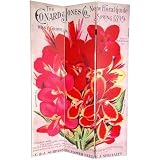 51DQG2WSbeL. SL160  Large Norman Rockwell Style Wall Art Print Classics   6 ft. Tall Double Printed Flower Seed Label Canvas Room Divider Screen  Pansies
