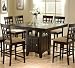 Coaster Hyde Counter Height Square Dining Table with Storage Base in Cappuccino