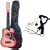 AB 25" Kid's Acoustic Toy Guitar with Carrying Bag and Accessories - Pink