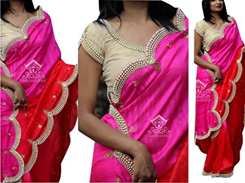 Vinayak Textile Women's Nylon Silk Georgette Bollywood Party Wear Saree