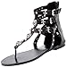 Odema Women Summer Bohemian Skull Rhinestone Flat Beach Thong Sandals