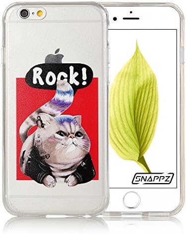 iPhone 6s Case [Cats Series] SNAPPZ Premium Quality 3D Print Transparent Hard PC Back Cover + Shock Absorbing Soft Bumper Protective Case for 4.7 inches iPhone 6/6s (Rock)