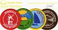Bright Stem Clothing 4 Sew On Patches Cloth Badges Camping, Sailing, Lighthouse and Windmill