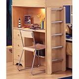 IMAGE OF Natural Maple Loft Desk with Hutch Shaker Style