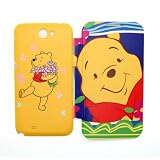 SilverCon - Disney Winnie the Pooh Style Replacement Battery Cover Plastic Back Housing Door with Flip Cover for Samsung Galaxy Note 2 II N7100 + SilverCon Universal Cable Tie