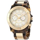 Anne Klein New York Women's 122024WMTO Multi-Function and Gold-Tone Tortoise Resin Bracelet Watch
