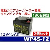新品　ＬＯＮＧバッテリー　12V45Ah 密閉型セニアカーバッテリー WP45-12　２個セット