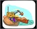 Decorated Mouse Pad with loader, loading, ship, bucket, cargo