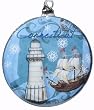 Pack of 6 State of Connecticut Glass Disk Christmas Ornaments 4.5"