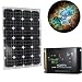 HQRP KIT (50 Watt Solar Panel 50W Power 12V Monocrystalline 12 Volt, Solar 10A Charge Power Controller / Regulator 12V / 24V 10 Amp) + HQRP Coaster