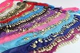 Belly Dance Scarf Coin Wrap Belt Skirt Hipscarf Dancing - In a Variety of Colours